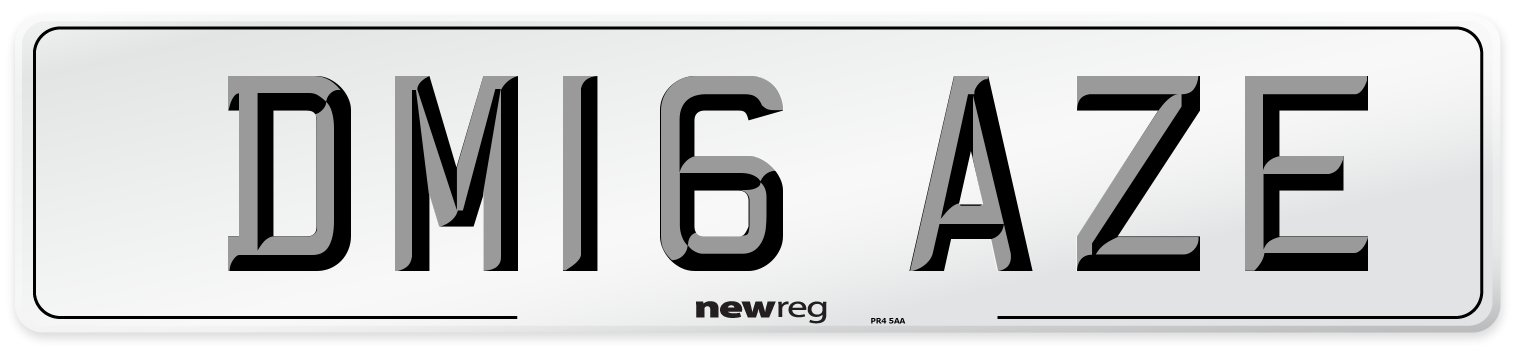 DM16 AZE Number Plate from New Reg